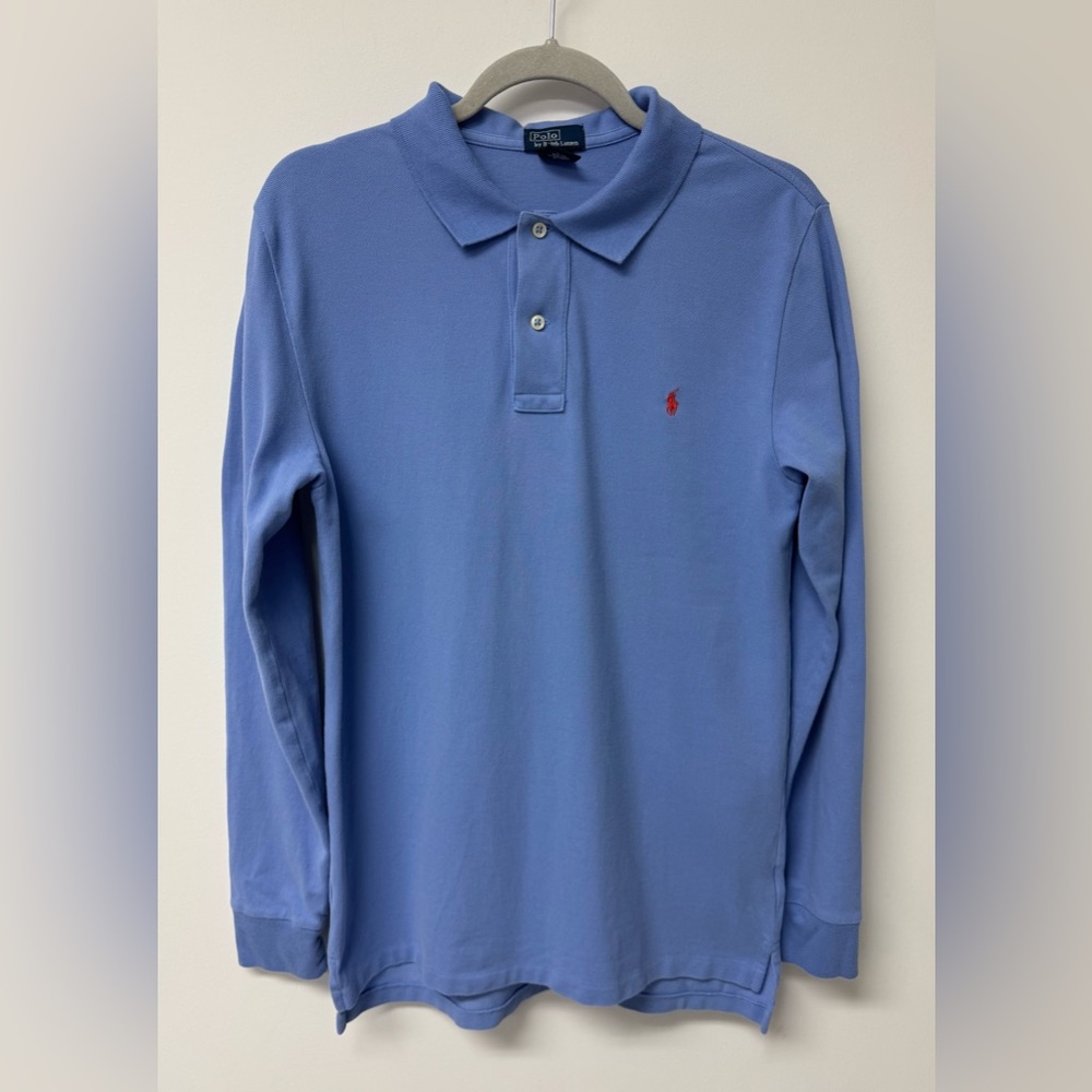 Polo by Ralph Lauren‎ Long Sleeve Polo Shirt in Blue, Size XL (18-20)